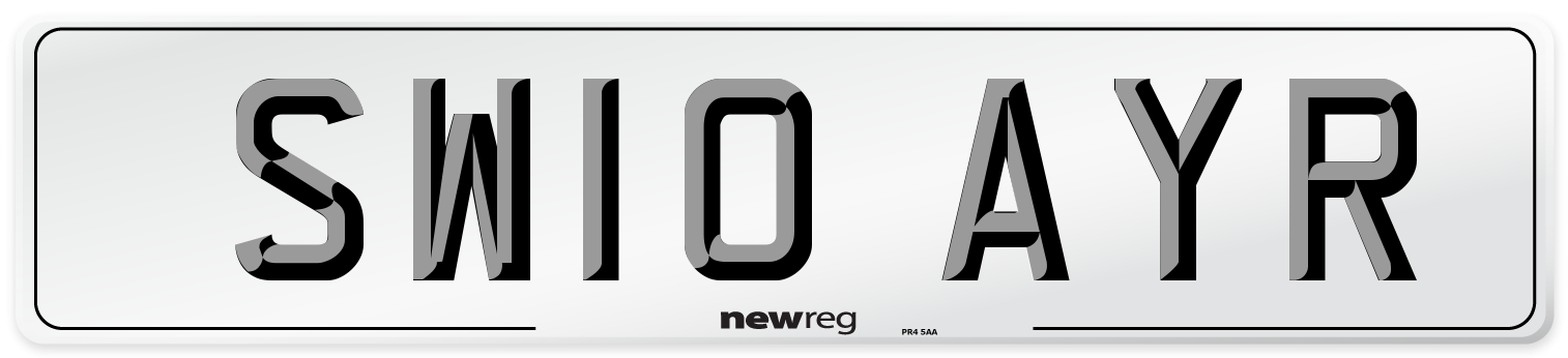 SW10 AYR Number Plate from New Reg